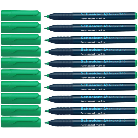Permanentais marķieris Schneider Maxx 240, konisks, 1-2 mm, zaļš