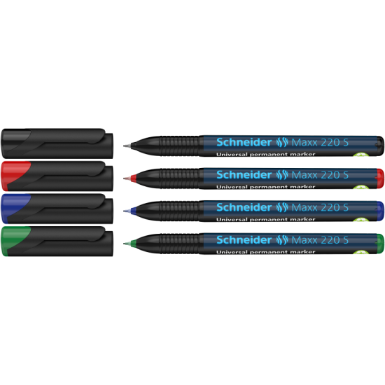 Permanentu marķieru komplekts Schneider 220S, 0.4mm, 4 krāsas