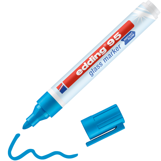 Klaasimarker Edding 95 helesinine ümara otsaga 1.5-3mm