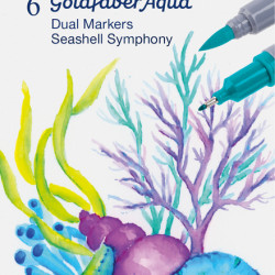 Akvareļu marķieri Faber-Castell Goldfaber Aqua, divpusēji, 6 krāsas, Fantasy Pineapple