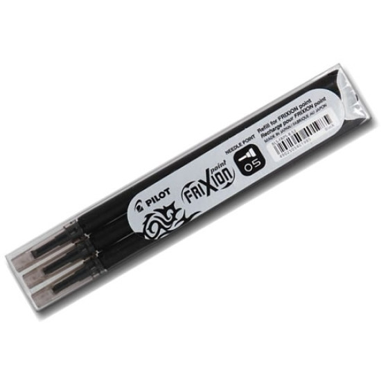 Стержни Pilot Frixion Point 05мм черные 3шт
