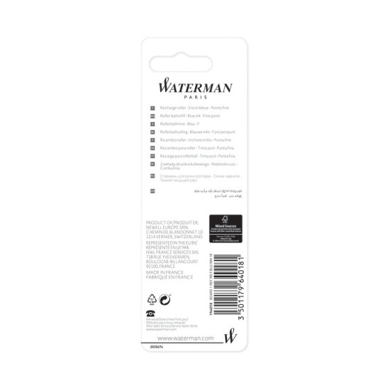 Стержень Waterman Rollerball F синий