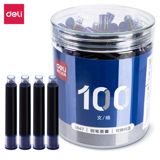 Чернильные мешочки DELI Blue 100шт