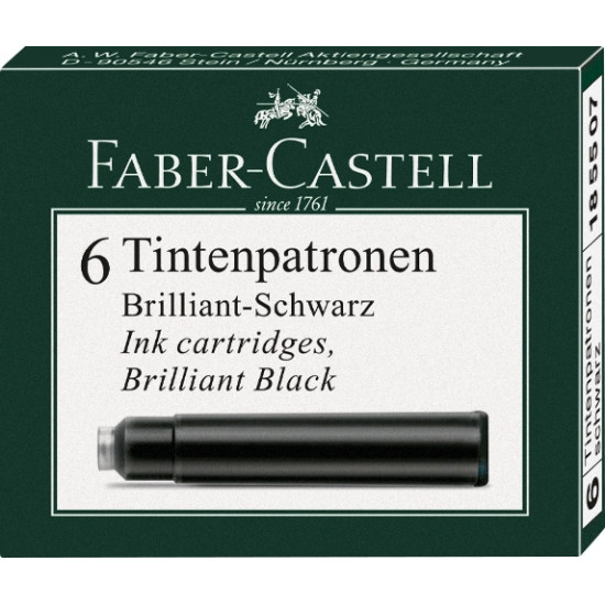 Чернильные картриджи Faber-Castell стандартные черные 6шт