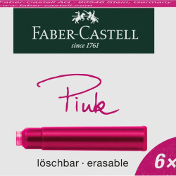 Чернильные картриджи Faber-Castell розовые стирающаяся 6шт