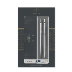 Ручка Parker Jotter Steel CT Duo Подарочный набор