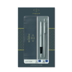 Ручка Parker Jotter Steel CT Duo подарочный набор