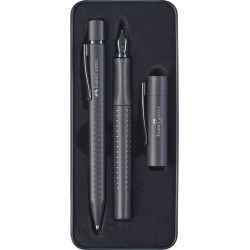 Перьевая ручка Faber-Castell Grip Edition набор черный с шариковой ручкой