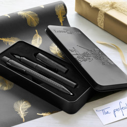 Перьевая ручка Faber-Castell Grip Edition набор черный с шариковой ручкой