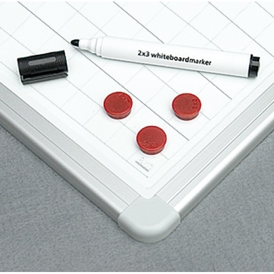 Magnētiskā tāfele 2x3 100x200cm, alumīnija rāmis, 5x5cm rūtaina