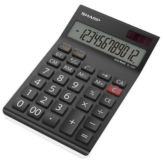 Калькулятор Sharp EL-125TWH 12-значный солнечный