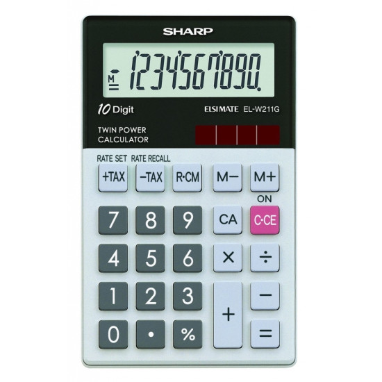 Калькулятор Sharp EL-W211GGY Солнечный
