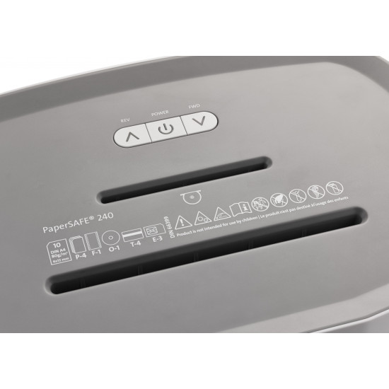 Paberipurustaja PaperSAFE® PS 240, 10 lehte, 4 x 12 mm P4, 25L