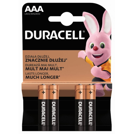 Батарейки Duracell MN2400 AAA 4шт долгоиграющие