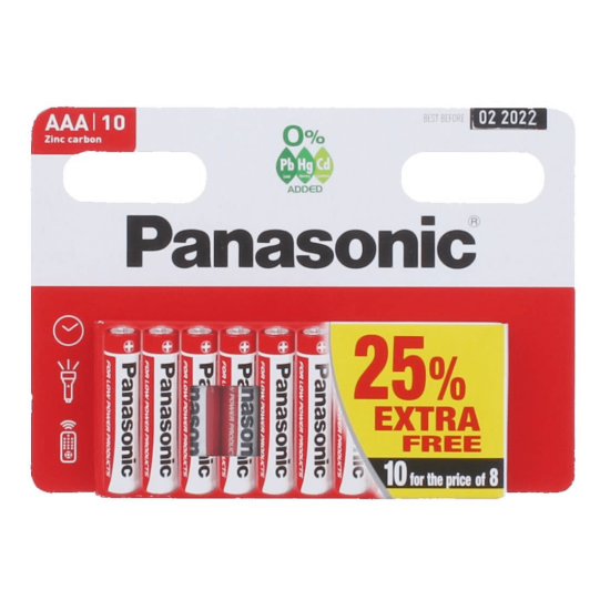 Батарейки Panasonic R03RZ AAA 10шт длительная работа