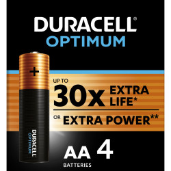 *Baterijas DURACELL OPTIMUM AA, 4 gab