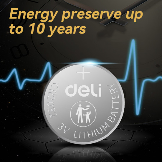 Baterija Deli LH232, litija, CR2032, 1gab/iep