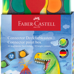 Краски Faber-Castell Connector 12 цветов динозавры с глиттером