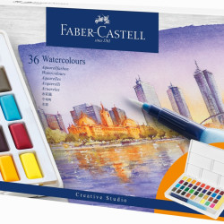 Акварель Faber-Castell Creative Studio 36 цветов с кистью