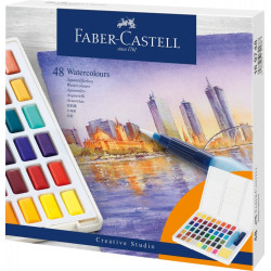 Акварель Faber-Castell Creative Studio 48 цветов с кистью