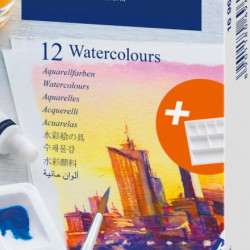 Акварель Faber-Castell 12 цветов 9 мл с палитрой