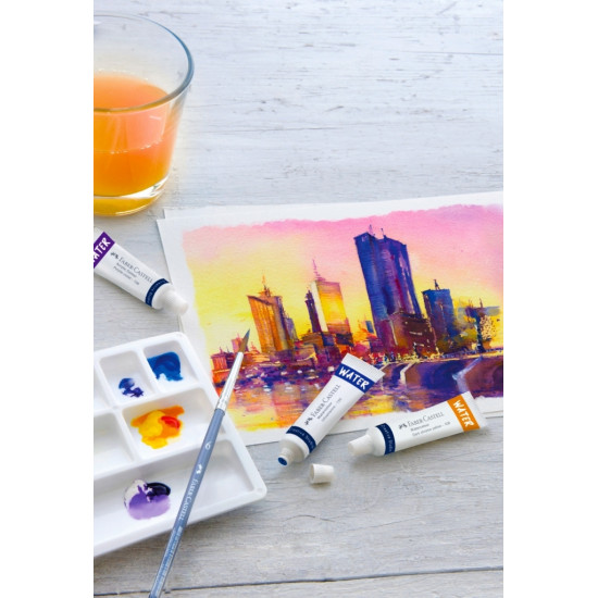 Акварель Faber-Castell 12 цветов 9 мл с палитрой