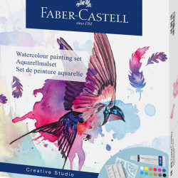 Акварельные краски Faber-Castell 12 цветов 9мл + аксессуары