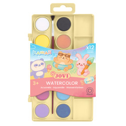 Akvareļu krāsas Jovi Kawaii ar otiņu, 12 pasteļkrāsas