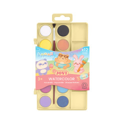 Akvareļu krāsas Jovi Kawaii ar otiņu, 12 pasteļkrāsas