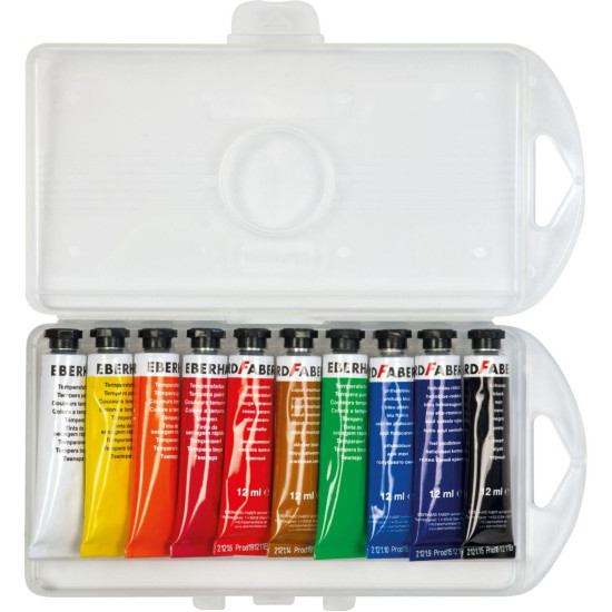 Tempera krāsas EberhardFaber 12ml, 10krāsas