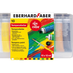 Tempera krāsas EberhardFaber 12ml, 10krāsas