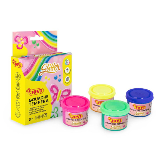 Guaša krāsas Jovi GLITTER 35ml, 4 krāsas