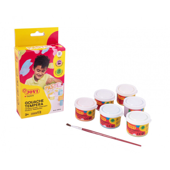 *Guaša krāsas Jovi Pastel ar otiņu, 35ml, 6 pasteļkrāsas