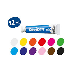 *Guaša krāsas tūbiņās CARIOCA 12 ml, 12 krāsas
