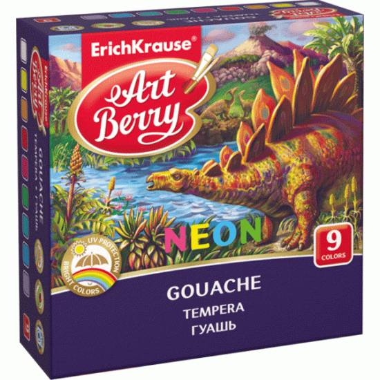***Guaša krāsas Erich Krause Neon 9 krāsas