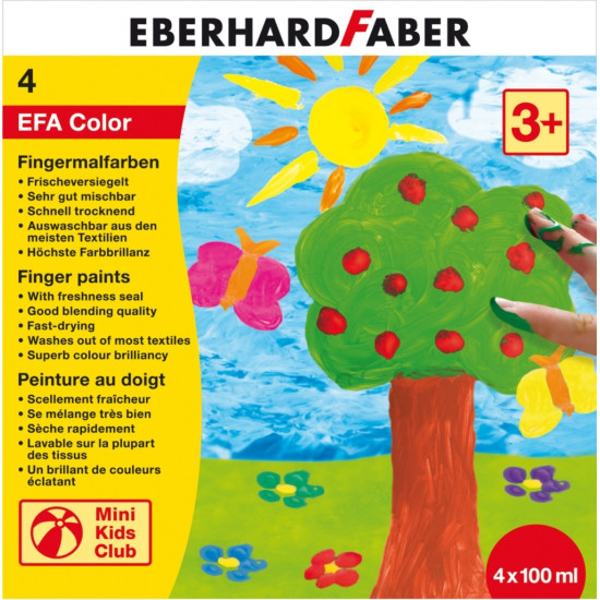 Пальчиковые краски Eberhard Faber EFA Color 4 цвета по 100 мл