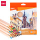 Krāsainie zīmuļi Deli 24 krāsas, 3mm