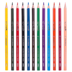 Trīsstūrveida krāsainie zīmuļi Deli Colorun EC00300, 12 krāsas