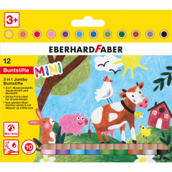 Vaska krītiņi EberhardFaber MiniMaxi, 12 krāsas