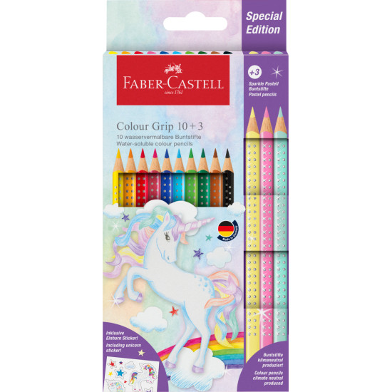 Цветные карандаши Faber-Castell Colour Grip Единорог водорастворимые