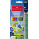 Акварельные карандаши Faber-Castell Colour Grip Динозавры 13 цветов с наклейками
