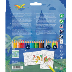 Цветные карандаши Faber-Castell Colour Grip Динозавр водорастворимые 18+6