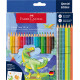 Цветные карандаши Faber-Castell Colour Grip Динозавр водорастворимые 18+6