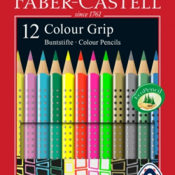 Цветные карандаши Faber-Castell Grip 12 неоновыхметаллическихпастельных