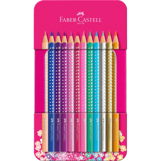 Цветные карандаши Faber-Castell Sparkle 12 цветов с блестками