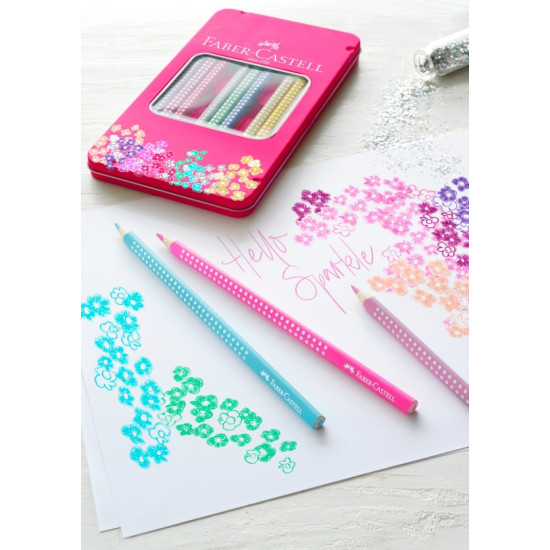 Цветные карандаши Faber-Castell Sparkle 12 цветов с блестками