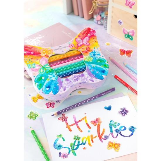 Карандаши Faber-Castell Sparkle Бабочка 20 цветов с блестками