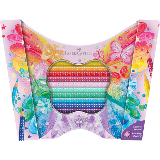 Карандаши Faber-Castell Sparkle Бабочка 20 цветов с блестками