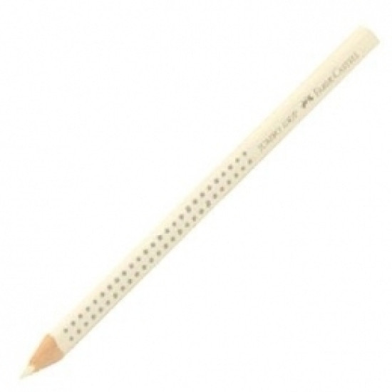 Trīsstūrveida krāsains zīmulis Faber-Castell Jumbo Grip, balts