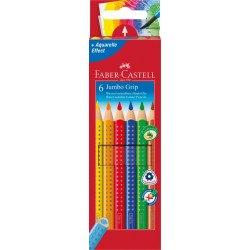 Trīsstūrveida krāsainie zīmuļi Faber-Castell Jumbo Grip, 6 krāsas